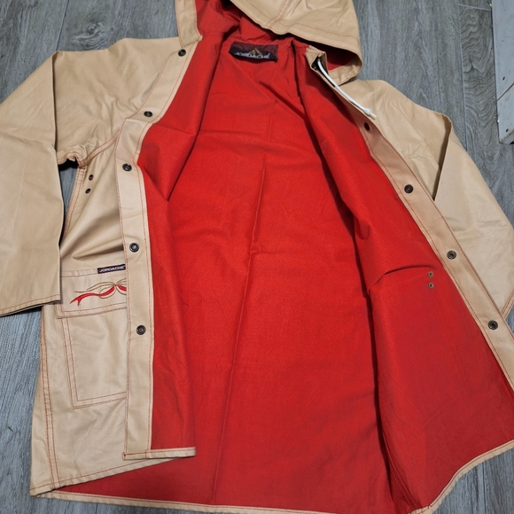 JORDACHE Rain Coat Woman size M Vintage 70's-80's Western Horse Logo - Picture 4 of 8